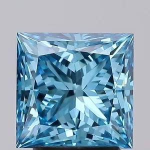 3.03ct PRINCESS Fancy Vivid Blue VS1 Coloured Lab diamond