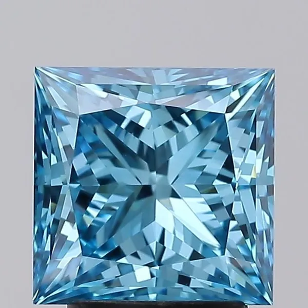 3.03ct PRINCESS Fancy Vivid Blue VS1 Coloured Lab diamond