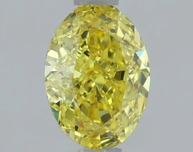 1.14ct OVAL Fancy Vivid Yellow VVS2 Coloured Lab diamond