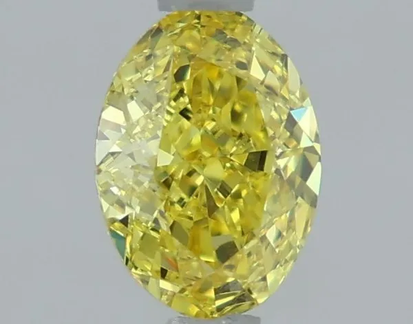 1.14ct OVAL Fancy Vivid Yellow VVS2 Coloured Lab diamond
