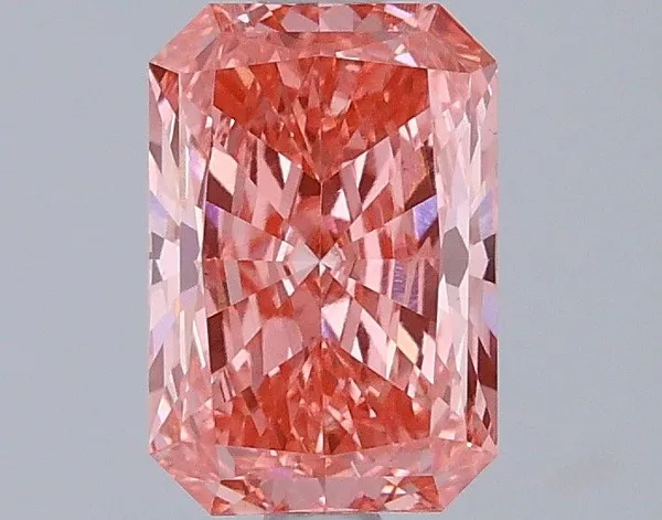 1.27ct RADIANT Fancy Vivid Pink VS1 Coloured Lab diamond