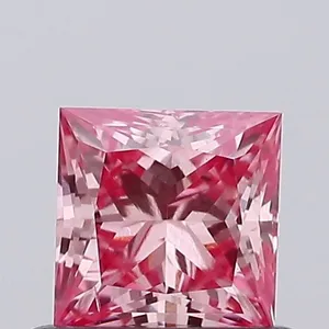 0.5ct PRINCESS Fancy Vivid Pink VS2 Coloured Lab diamond