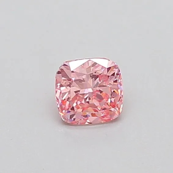 0.36ct CUSHION Fancy Vivid Pink VS2 Coloured Lab diamond