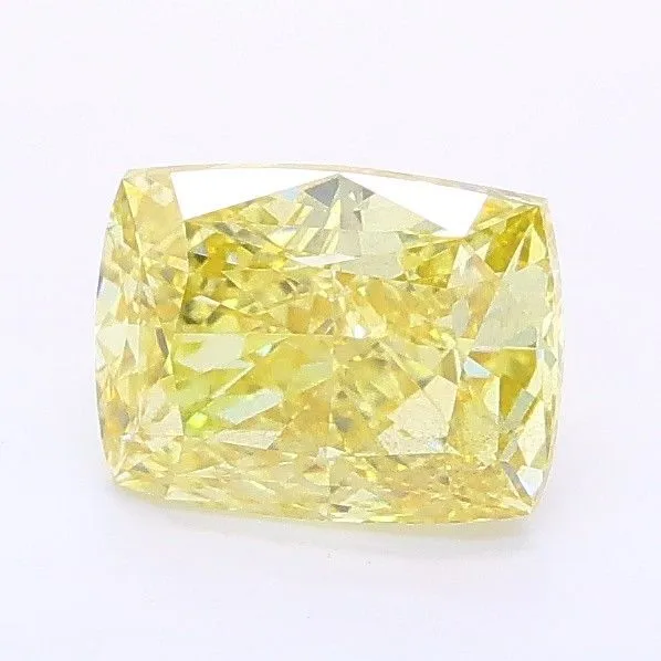 1.11ct CUSHION Fancy Intense Yellow SI1 Coloured Lab diamond