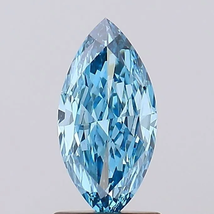 1.15ct MARQUISE Fancy Vivid Blue VS1 Coloured Lab diamond
