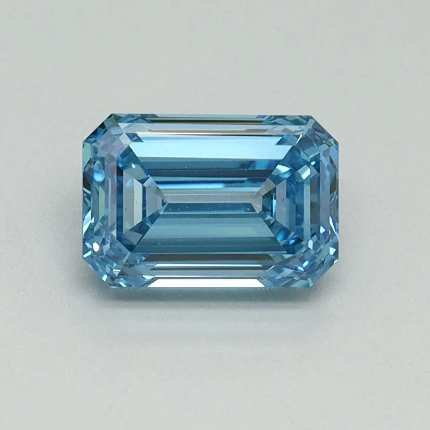 1.01ct EMERALD Fancy Vivid Blue VS1 Coloured Lab diamond