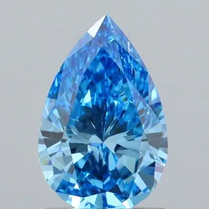 0.96ct PEAR Fancy Vivid Blue VS1 Coloured Lab diamond