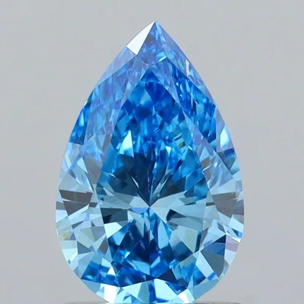 0.96ct PEAR Fancy Vivid Blue VS1 Coloured Lab diamond