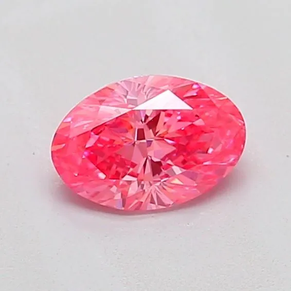 0.50ct OVAL Fancy Vivid Pink VS2 Coloured Lab diamond