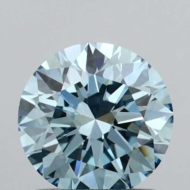 1.01ct ROUND Fancy Vivid Blue VS2 Coloured Lab diamond
