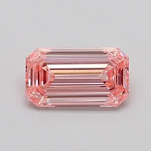 0.51ct EMERALD Fancy Intense Pink VS2 Coloured Lab diamond