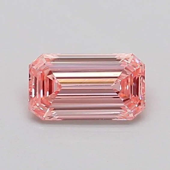 0.51ct EMERALD Fancy Intense Pink VS2 Coloured Lab diamond