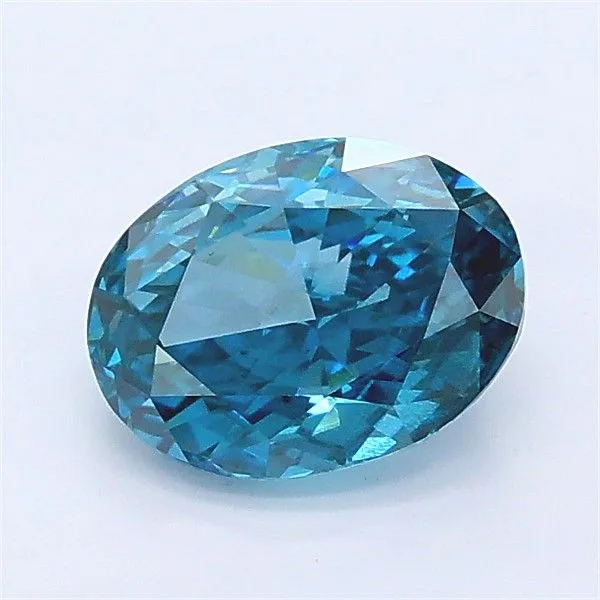 1.01ct OVAL Fancy Vivid Blue SI1 Coloured Lab diamond