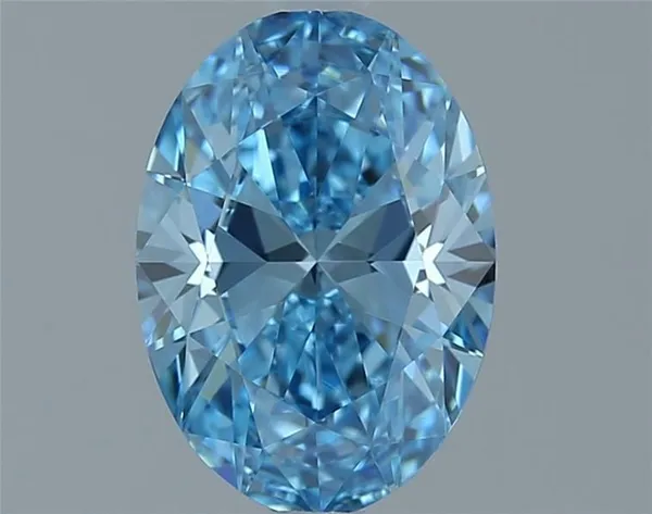 1.01ct OVAL Fancy Vivid Blue VVS2 Coloured Lab diamond