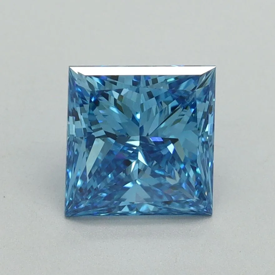 1.50ct PRINCESS Fancy Vivid Blue VS1 Coloured Lab diamond