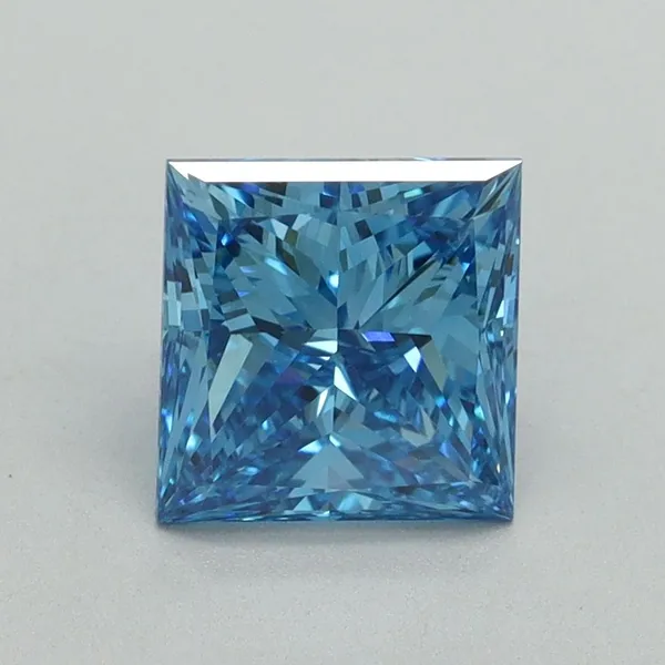 1.5ct PRINCESS Fancy Vivid Blue VS1 Coloured Lab diamond