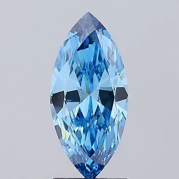 1.59ct MARQUISE Fancy Vivid Blue VS1 Coloured Lab diamond