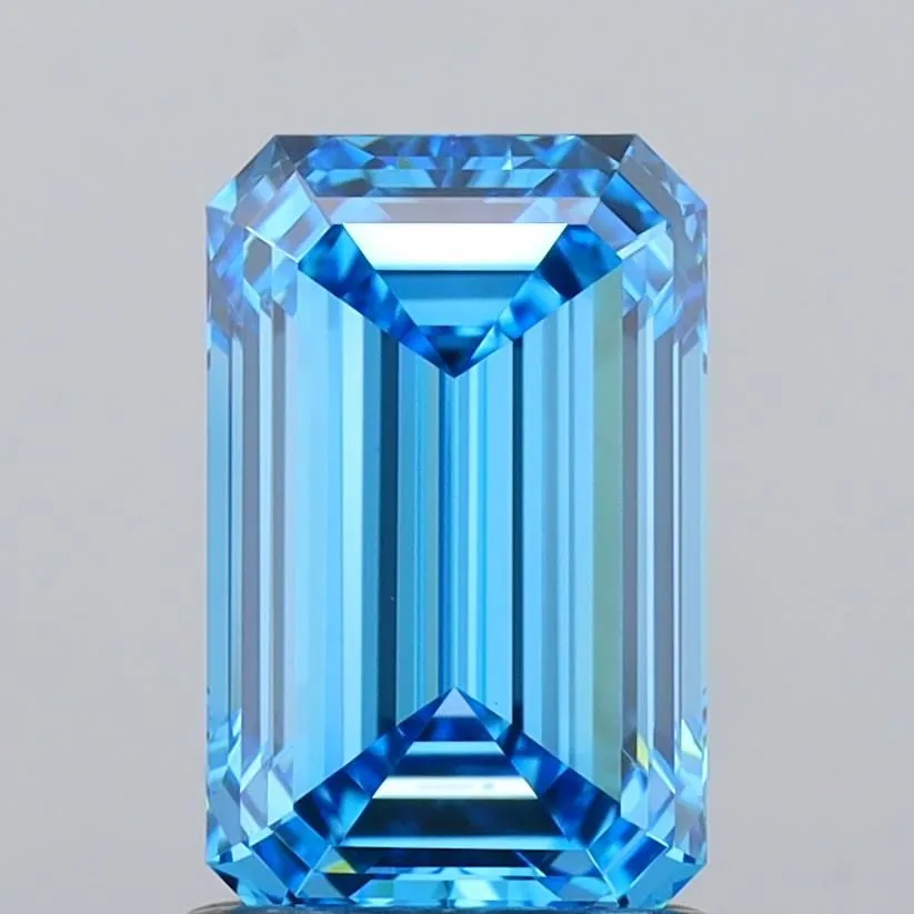 1.67ct EMERALD Fancy Vivid Blue VS1 Coloured Lab diamond
