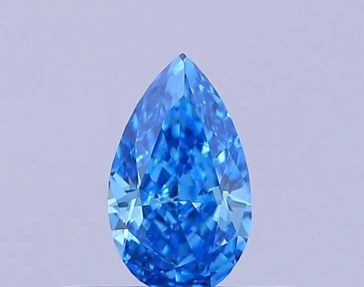 0.32ct PEAR Fancy Vivid Blue VS2 Coloured Lab diamond