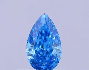 0.32ct PEAR Fancy Vivid Blue VS2 Coloured Lab diamond