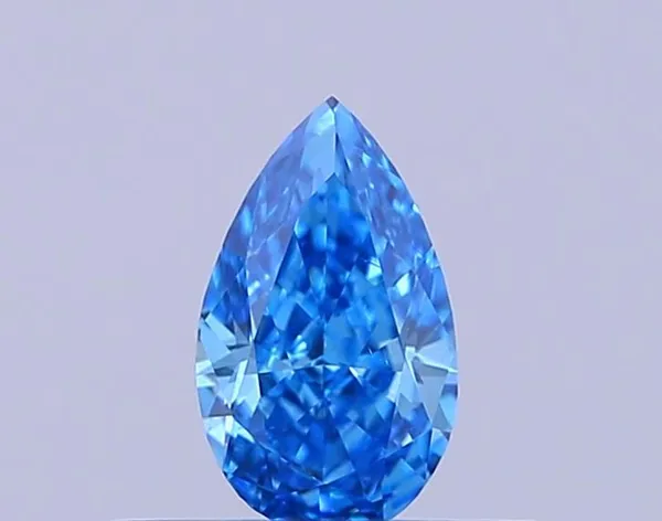 0.32ct PEAR Fancy Vivid Blue VS2 Coloured Lab diamond