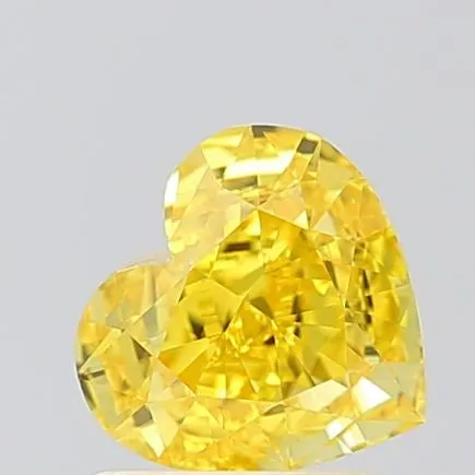 1.08ct HEART Fancy Vivid Yellow VS1 Coloured Lab diamond