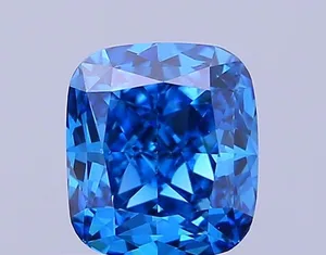 0.91ct CUSHION Fancy Vivid Blue VS1 Coloured Lab diamond