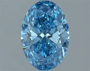 1.02ct OVAL Fancy Vivid Blue VVS2 Coloured Lab diamond
