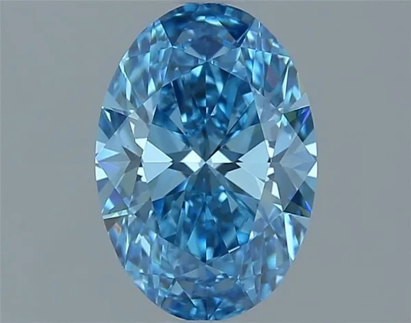 1.02ct OVAL Fancy Vivid Blue VVS2 Coloured Lab diamond