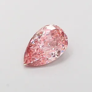 0.81ct PEAR Fancy Vivid Pink VVS2 Coloured Lab diamond