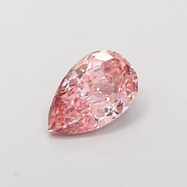 0.81ct PEAR Fancy Vivid Pink VVS2 Coloured Lab diamond