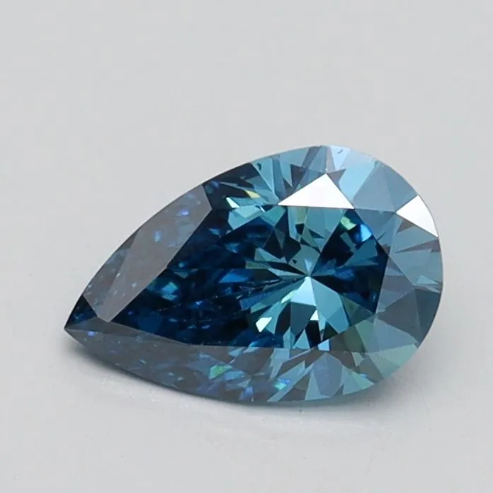 0.60ct PEAR Fancy Vivid Blue VS2 Coloured Lab diamond