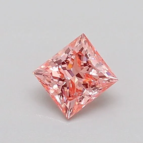 0.42ct PRINCESS Fancy Vivid Pink VS2 Coloured Lab diamond