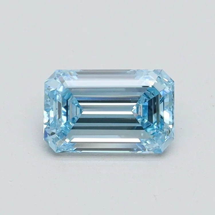 0.60ct EMERALD Fancy Intense Blue VS1 Coloured Lab diamond