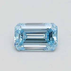 0.6ct EMERALD Fancy Intense Blue VS1 Coloured Lab diamond