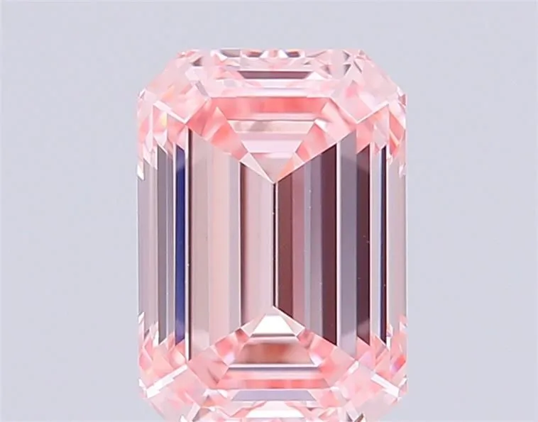 1.32ct EMERALD Fancy Intense Pink VVS2 Coloured Lab diamond