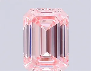 1.32ct EMERALD Fancy Intense Pink VVS2 Coloured Lab diamond