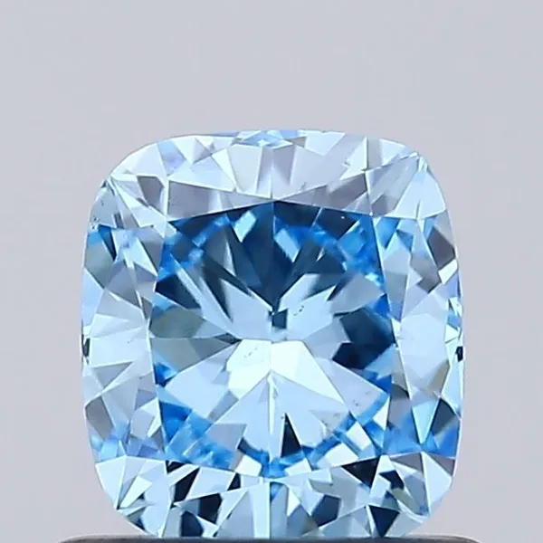 0.67ct CUSHION Fancy Vivid Blue VS1 Coloured Lab diamond