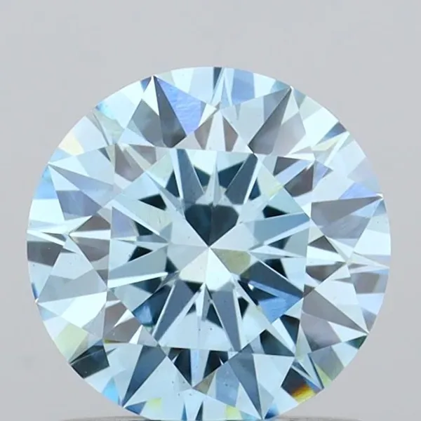 0.95ct ROUND Fancy Vivid Blue VS1 Coloured Lab diamond