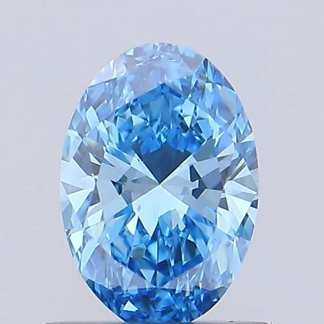 0.62ct OVAL Fancy Vivid Blue VS1 Coloured Lab diamond