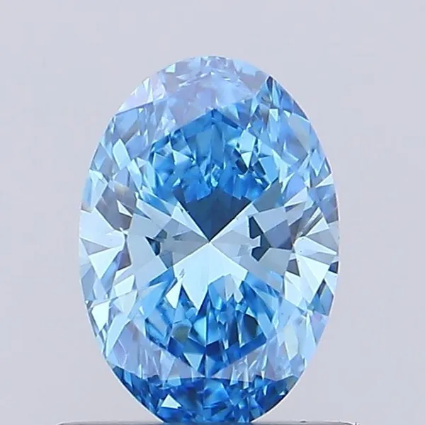 0.62ct OVAL Fancy Vivid Blue VS1 Coloured Lab diamond