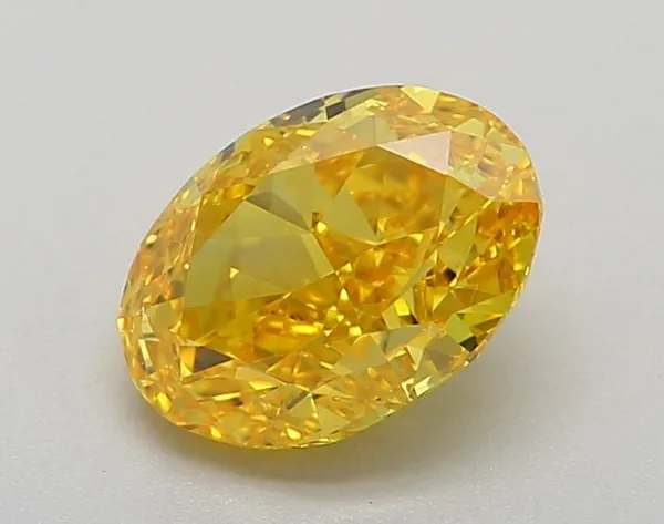 1.03ct OVAL Fancy Vivid Yellow VVS2 Coloured Lab diamond