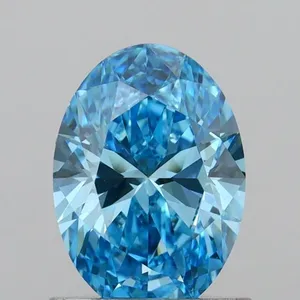1.02ct OVAL Fancy Vivid Blue VVS2 Coloured Lab diamond