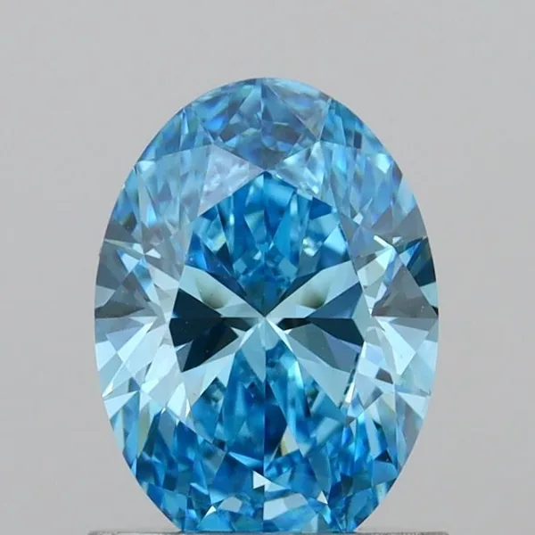 1.02ct OVAL Fancy Vivid Blue VVS2 Coloured Lab diamond