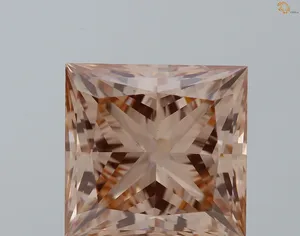 3.5ct PRINCESS Fancy Intense Brownish Pink VS2 Coloured Lab diamond
