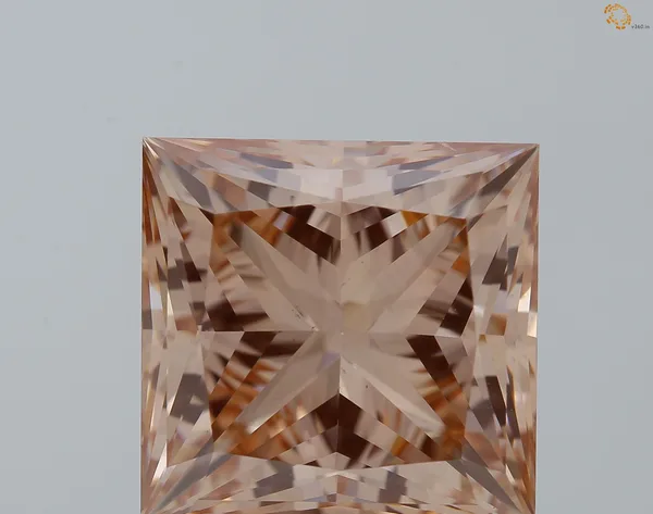 3.5ct PRINCESS Fancy Intense Brownish Pink VS2 Coloured Lab diamond
