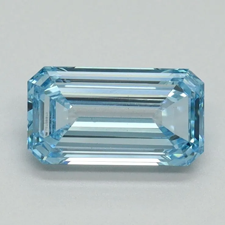 0.94ct EMERALD Fancy Vivid Blue VS1 Coloured Lab diamond