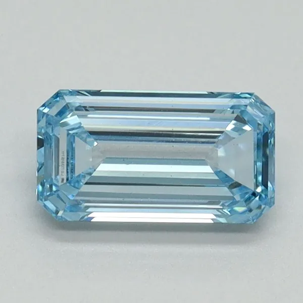 0.94ct EMERALD Fancy Vivid Blue VS1 Coloured Lab diamond
