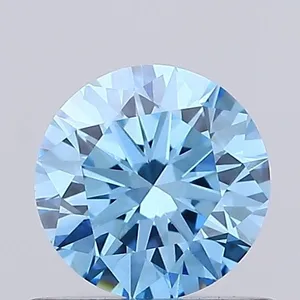 0.63ct ROUND Fancy Vivid Blue VVS2 Coloured Lab diamond