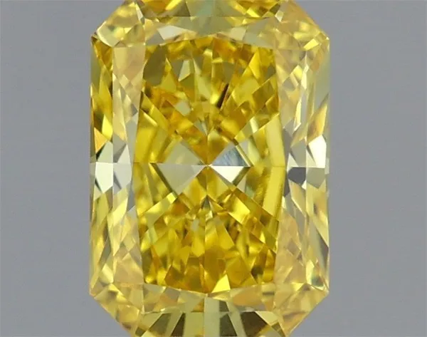 0.7ct RADIANT Fancy Vivid Yellow VVS2 Coloured Lab diamond